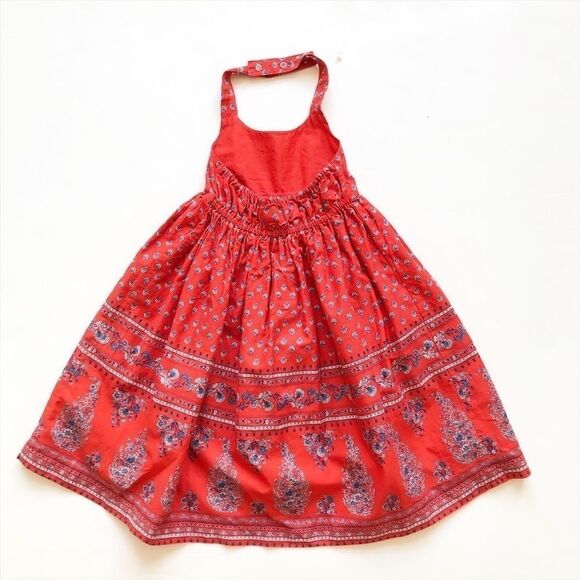 Old Navy red/blue floral print halter dress EUC 2T - Picture 4 of 4